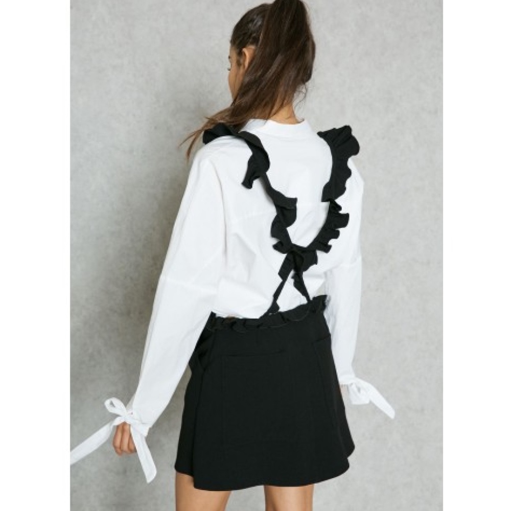 NWOT Mango Pinafore Dress With Frill Back Detail - Picture 5 of 5